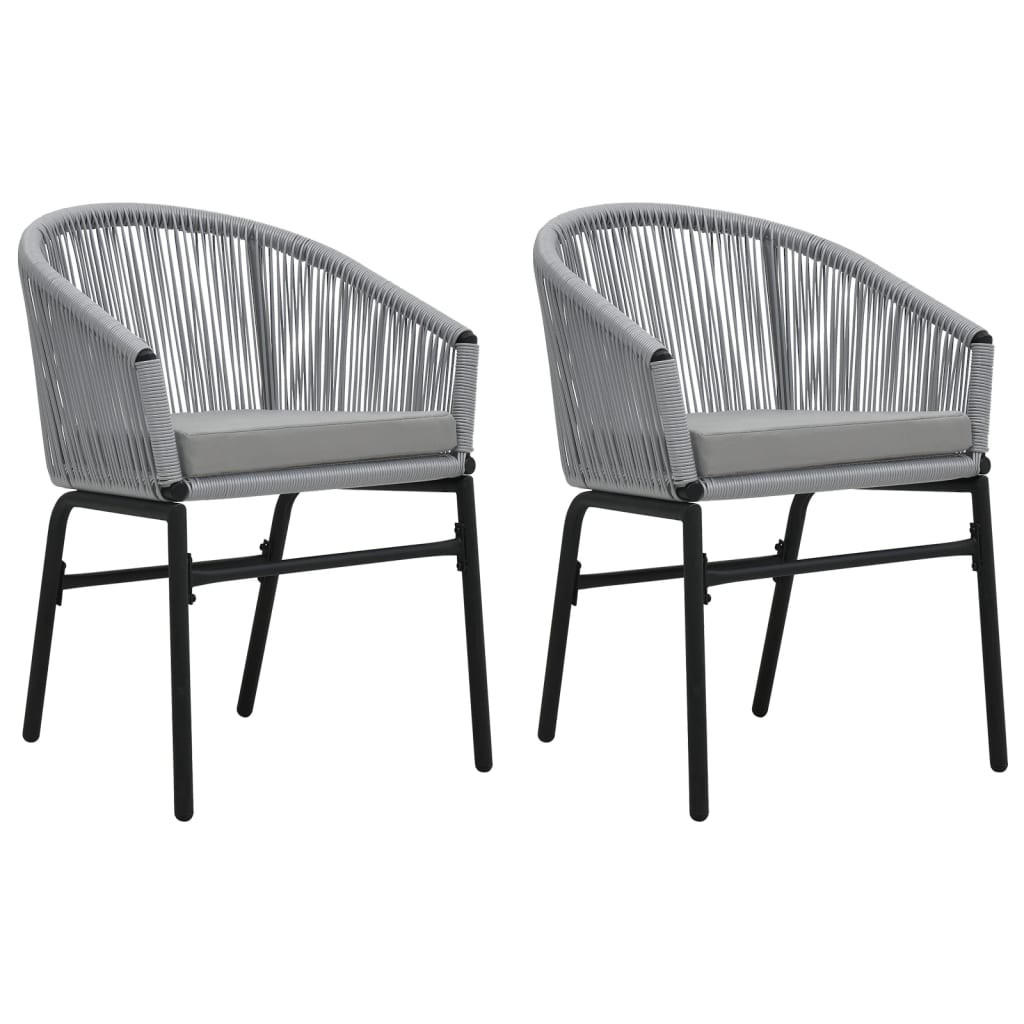 GARTENSTÜHLE 2 Stk. Anthrazit PE-Rattan - Grau, Kunststoff (58/78/58cm) - furnicato