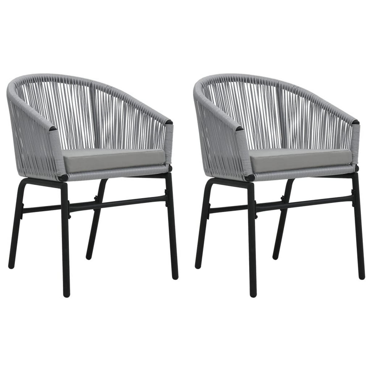 GARTENSTÜHLE 2 Stk. Anthrazit PE-Rattan - Grau, Kunststoff (58/78/58cm) - furnicato