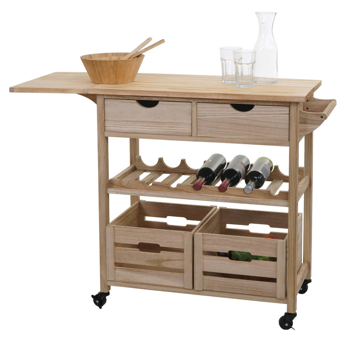 SERVIERWAGEN Buche Dekor - Buchefarben, Holz (119/89/89cm) - MCW