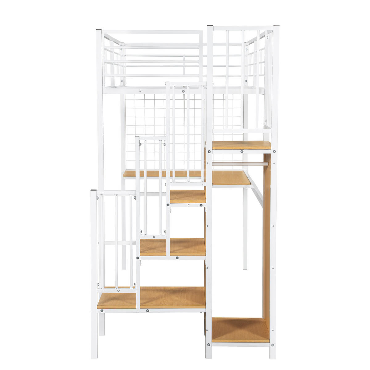 HOCHBETT 90/200 cm Weiß, Natur - Ahornfarben/Weiß, Holzwerkstoff/Metall - Raumix