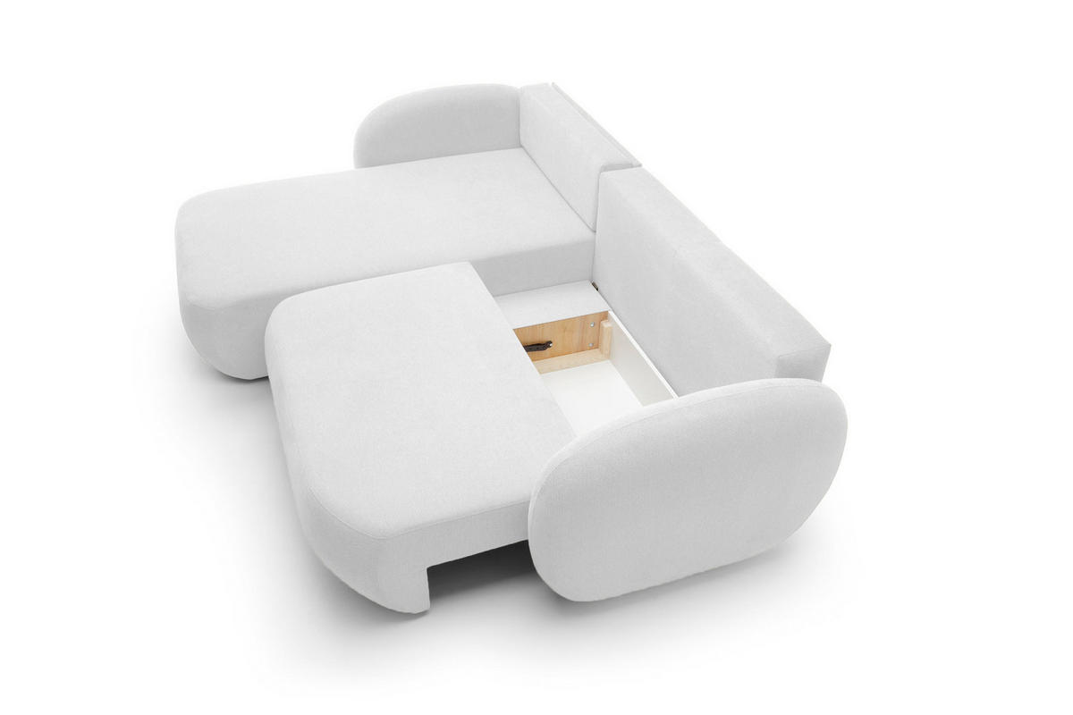 ECKSOFA OLIO L-Form Schlaffunktion mit Bettkasten, lose Rückenkissen, freistehend, LINKS 174x248 cm Silver-coloured - Silberfarben, Holz/Textil (174/248cm) - DomoHome
