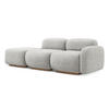 3-SITZER SOFA Links Bouclé Stoff Grau - Silberfarben/Braun, Holz/Textil (95/73/258cm) - Makamii