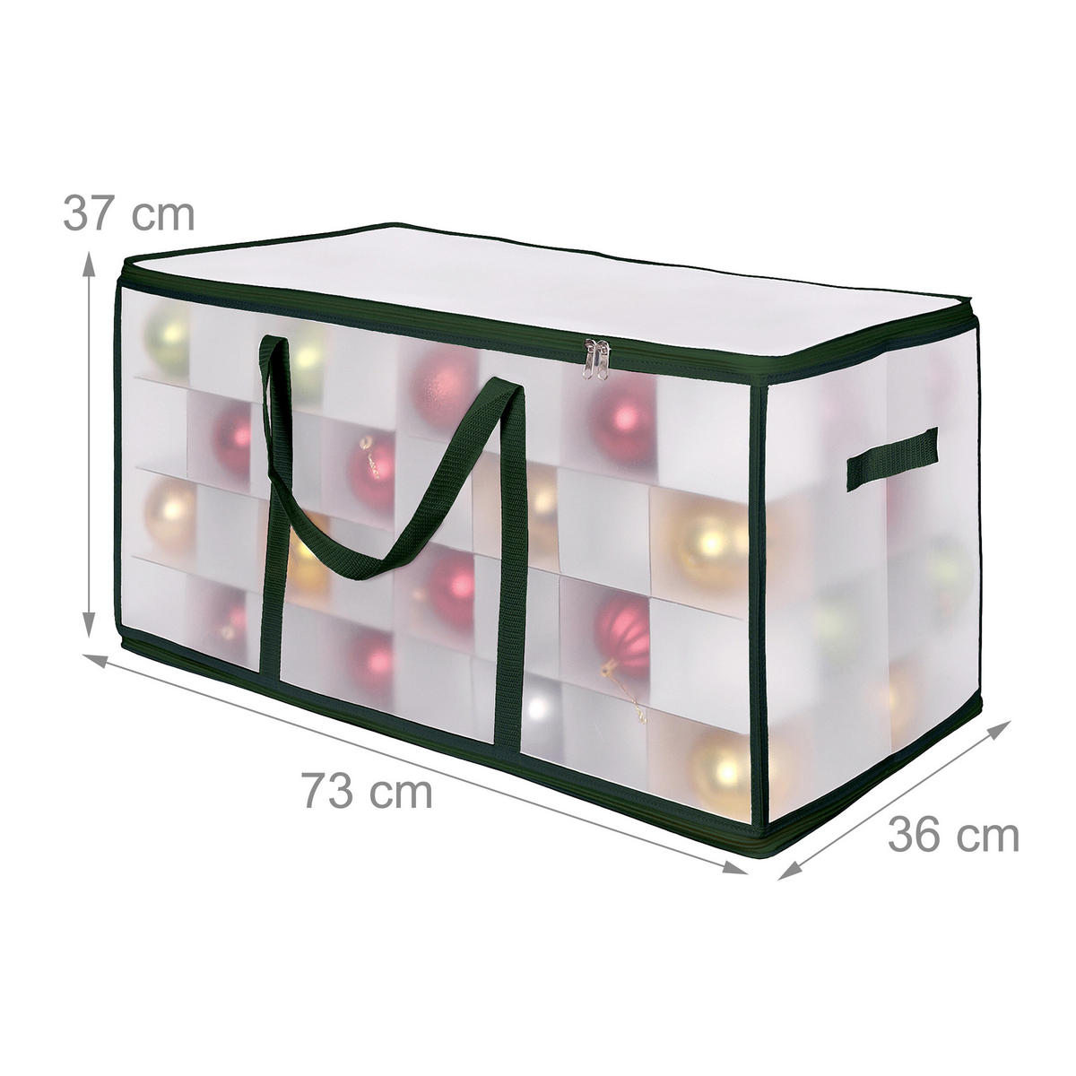 WEIHNACHTSKUGEL-AUFBEWAHRUNGSBOX - Transparent, Wellpappe/Kunststoff (73/37/36cm) - Relaxdays