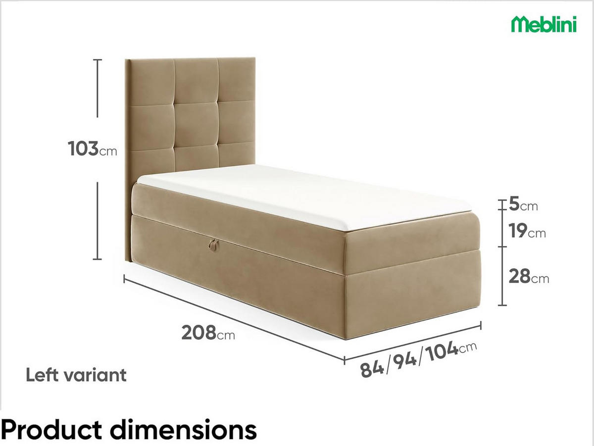KINDERBETT MINO 2 - Hellbraun, Holzwerkstoff (84/208cm) - Meblini