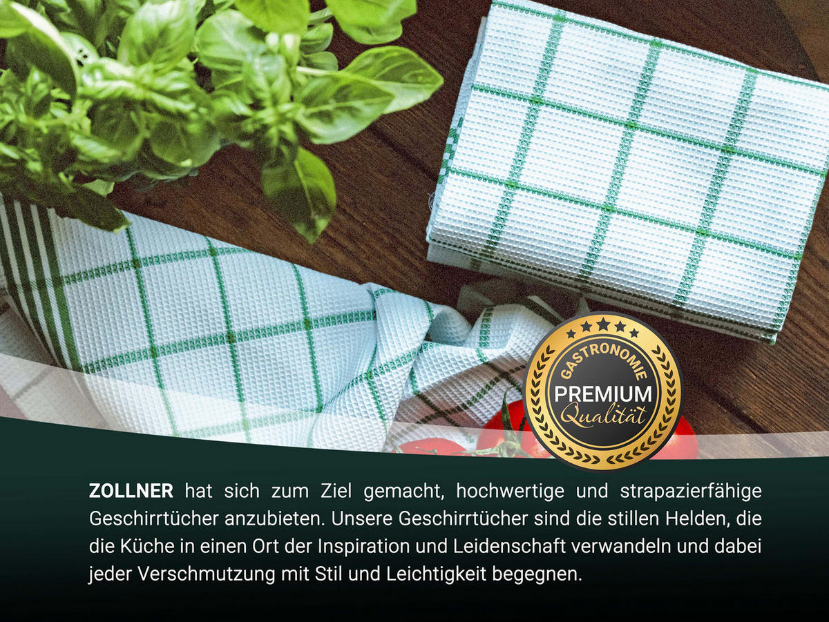 GESCHIRRTÜCHER, 5er-Set, 50x70 cm, 100% Baumwolle, Grün - Grün, Textil (50/70cm) - Zollner