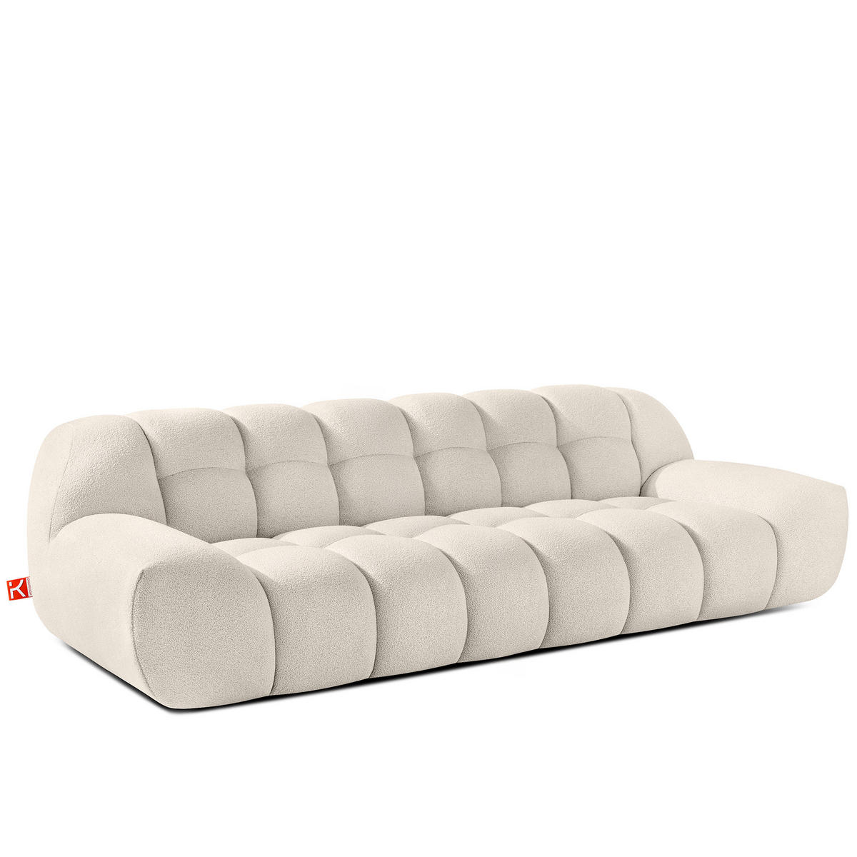 SITZGARNITUR VENA Bouclé, Weiß - Weiß, Holz/Textil (65/38/65cm) - KONSIMO®