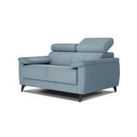 SOFA TAUNUS 2-Sitzer, hellblau - Schwarz/Hellblau, Holzwerkstoff/Textil (141/80/102cm) - Courtois Laville