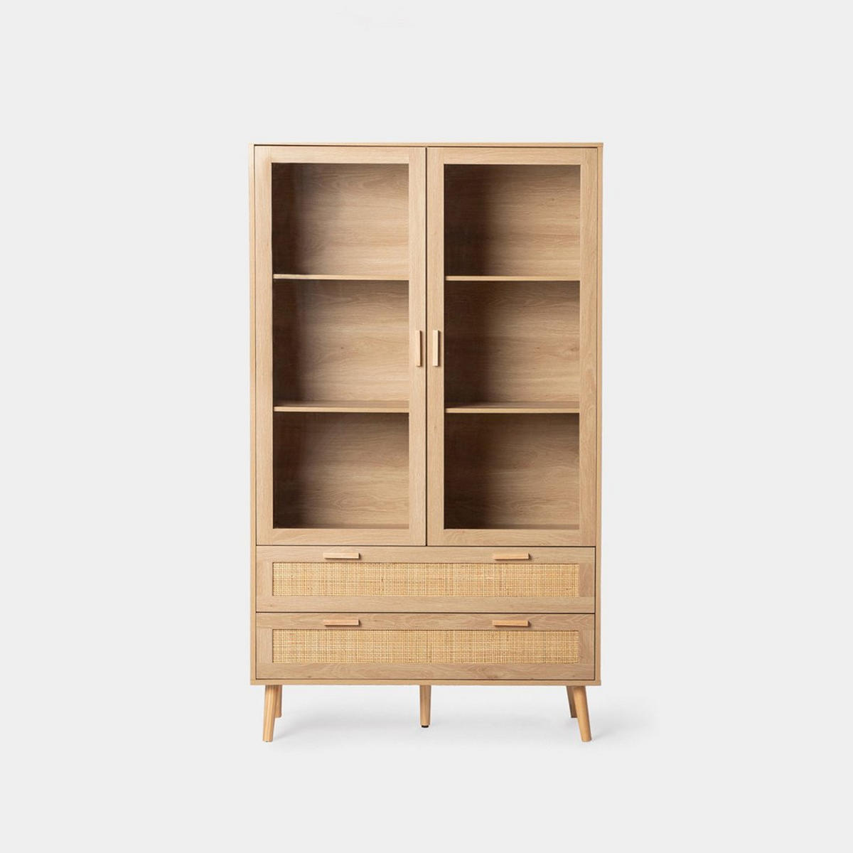 VITRINENSCHRANK DOPPELTER Tahiti Natürlich 100 cm x 170 cm - Naturfarben, Holzwerkstoff (100/170/40cm) - Klast Home