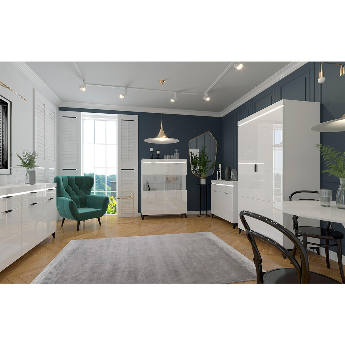 SKŘÍŇ 2DVEŘOVÁ Ruben Bílá - bílá, kompozitní dřevo (105/195/55cm) - Petits-meubles