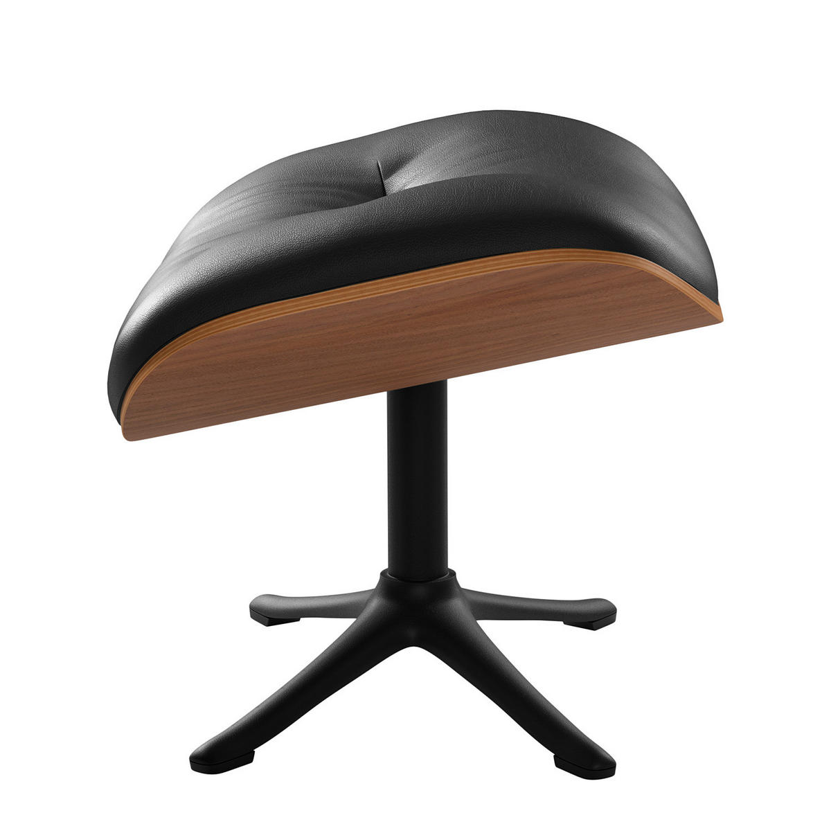 POLSTERHOCKER - Schwarz, Leder/Metall (44/39/42cm) - home24