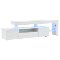 LOWBOARD DE-40375 3 Schränke mit LED und Hochglanz Weiß - Weiß, Holzwerkstoff (192/53/37cm) - ComfortXL
