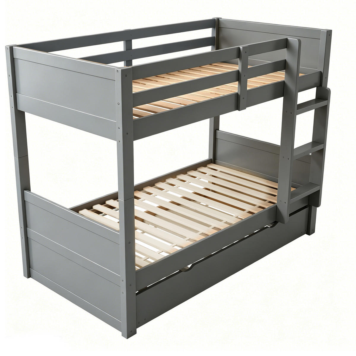 ETAGENBETT teilbar 90x200 cm Holz Grey mit Ausziehbett - Grau, Holz (90/200cm) - Meubliv