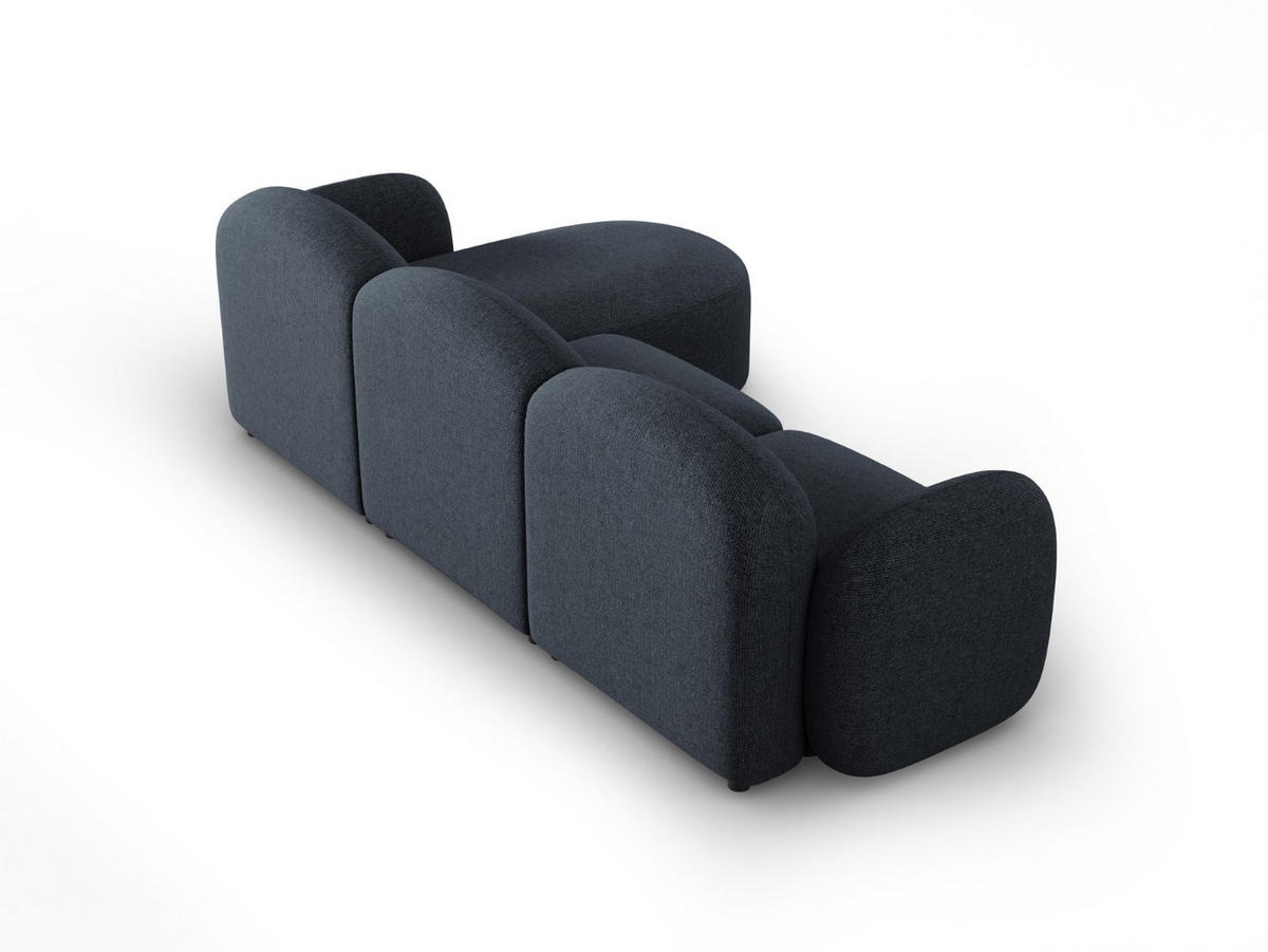 ECKSOFA links Blair aus Chenille-Stoff blau melange 4 Sitzplätze - Blau, Textil (155/272cm) - Micadoni