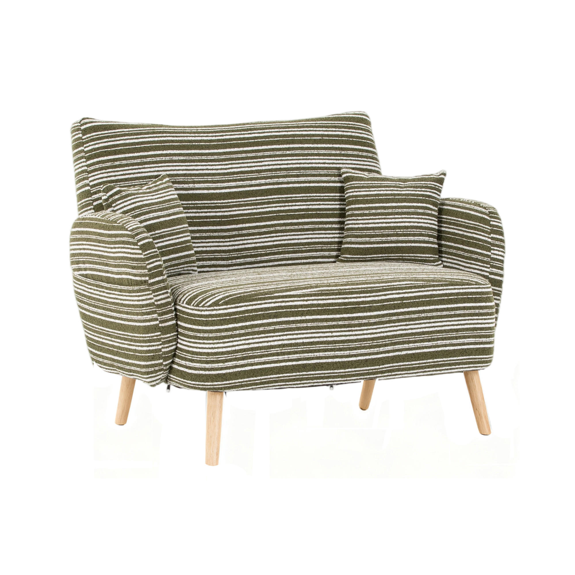 2-SITZER Sessel Grün mit Armlehnen & Seitentasche, modernes Stoffsofa - Grün, Textil/Metall (121/87/81cm) - PARAFTA HOME