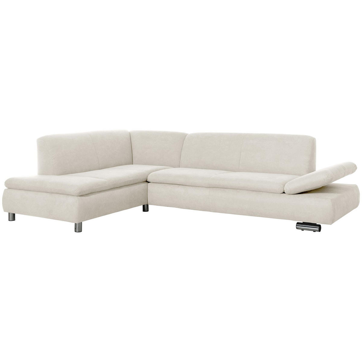 ECKSOFA mit Ottomane links Kaye Flachgewebe beige - Beige, Kunststoff (190/270cm) - 58aufmkessel