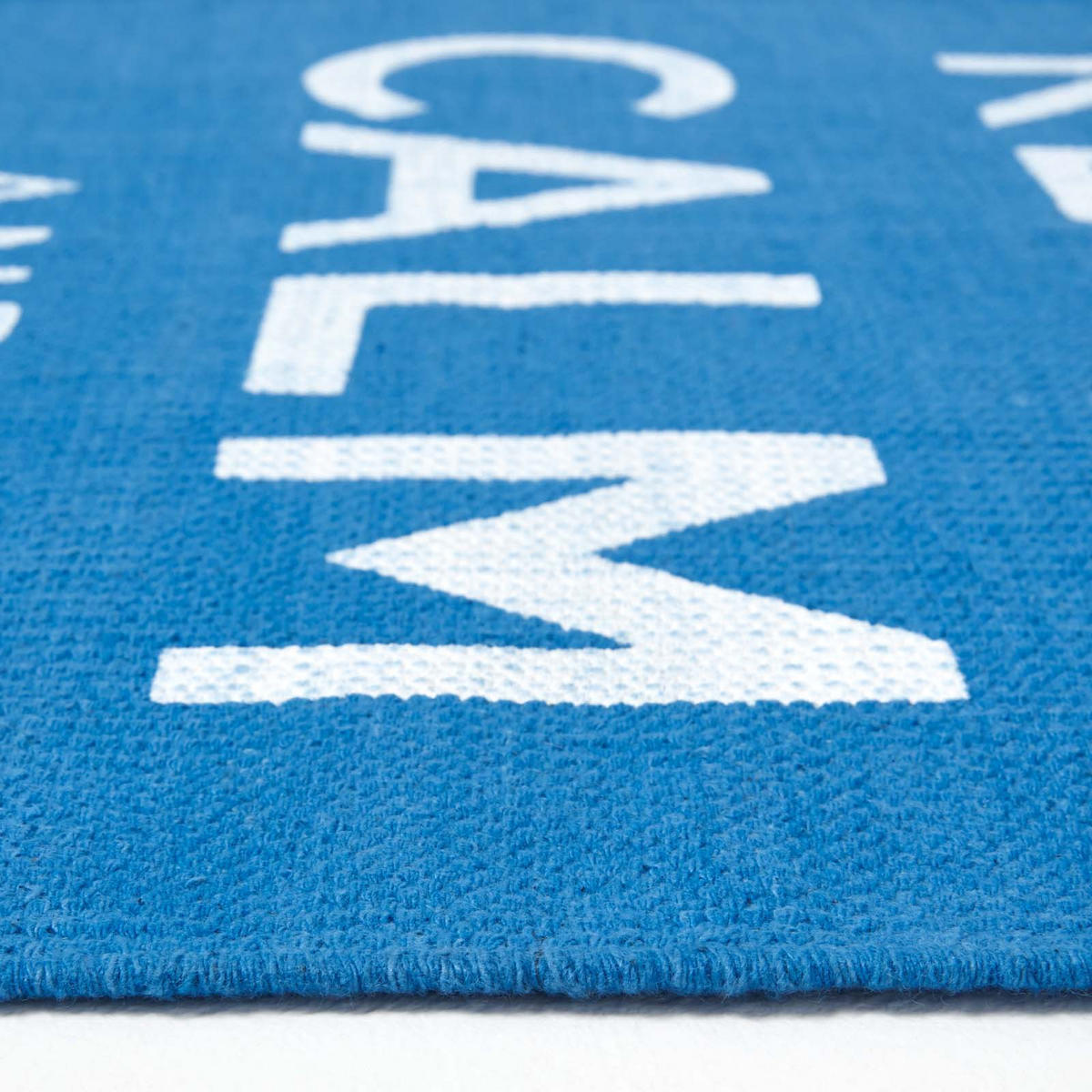 BAUMWOLLTEPPICH Keep Calm and Carry On 60/100 cm - Blau, Textil (60/100cm) - Homescapes