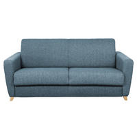 SCHLAFSOFA Skandinavisch Blau Holz GRAHAM - Blau, Textil (100/88/195cm) - Miliboo