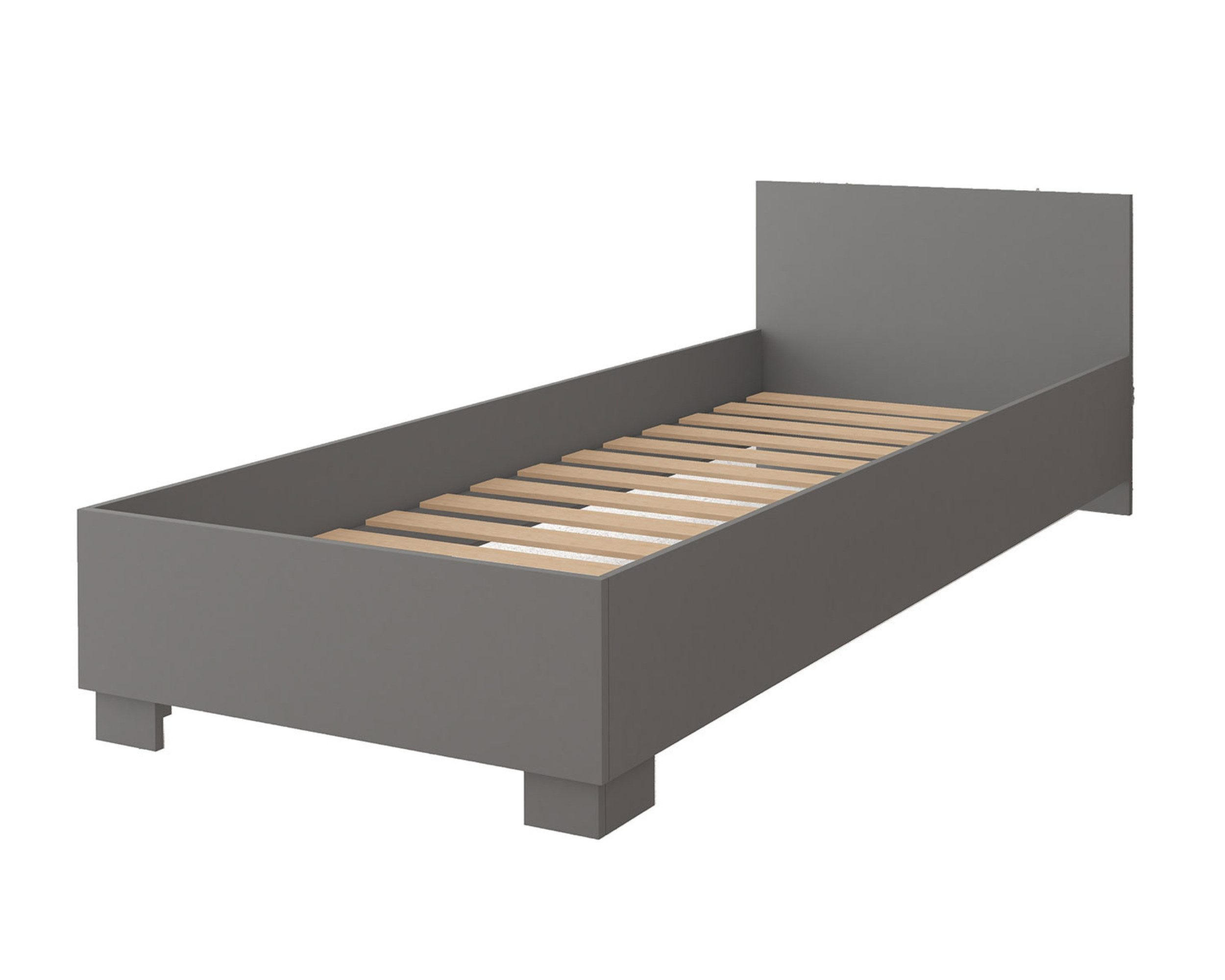 JUGENDBETT OLMO 90/200 Grau - Grau, Holzwerkstoff (90/200cm) - Deine Möbel 24
