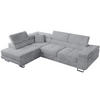 ECKSOFA Anton mit Schlaffunktion Grau Cord - Silberfarben/Hellgrau, Textil/Metall (142/275cm) - Bromarkt