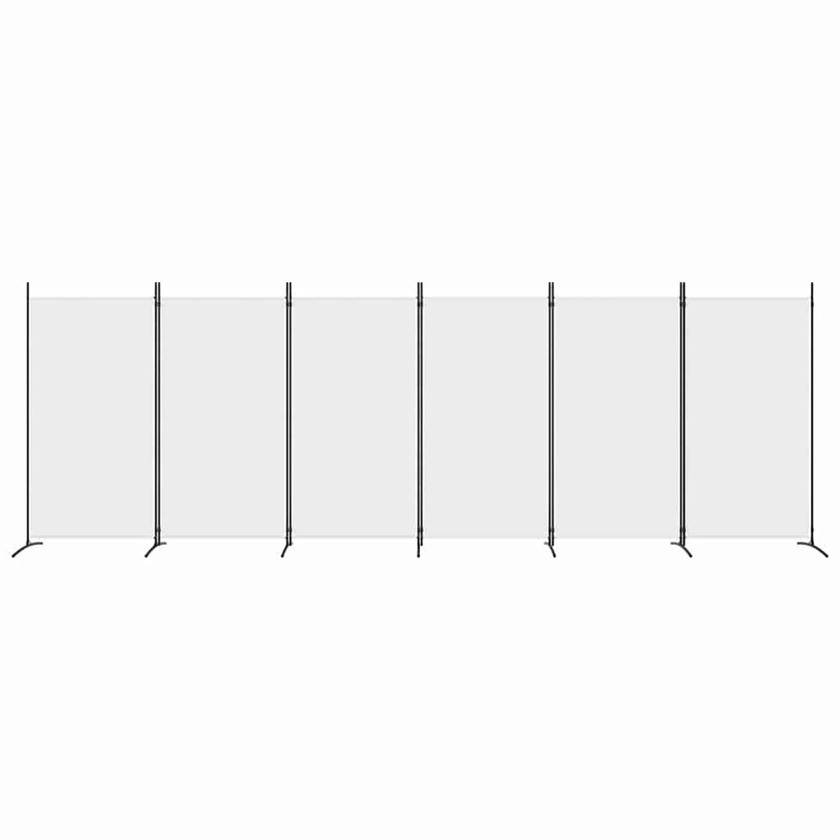 PARAVENT 6-teilig Weiss 520/180 Cm Stoff - Weiß, Textil (520/180/0.1cm) - vidaXL
