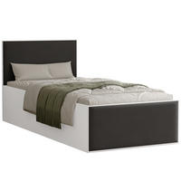 POLSTERBETT SASHI 90/200 cm Bettkasten, ohne Matratze, Weiß / Schwarz - Schwarz, Holz/Holzwerkstoff (90/200cm) - Idohome