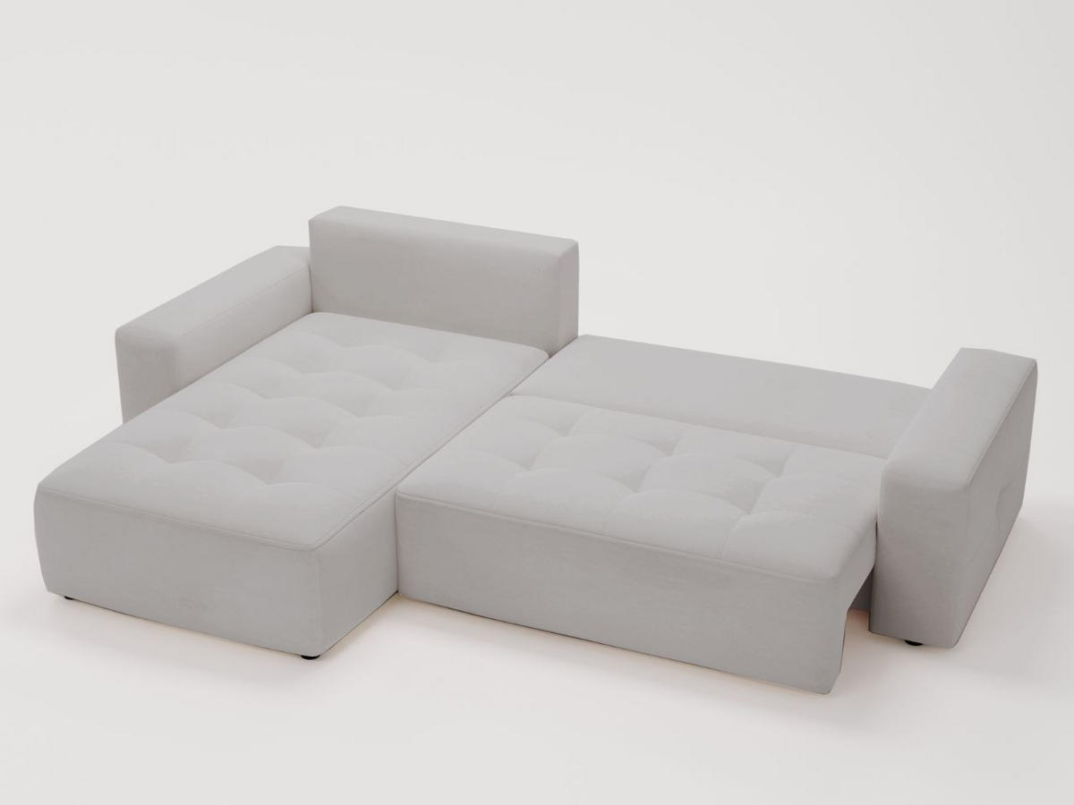ECKSOFA Portland Hellgrau Links - Hellgrau, Holz/Kunststoff (165/250cm) - Graingold