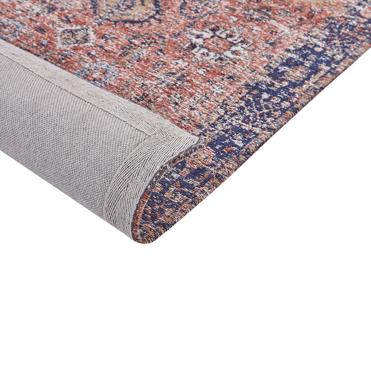 KURZFLOR-TEPPICH BAUMWOLLE Kurin 300/80 cm - Blau, Textil (80/300cm) - Beliani