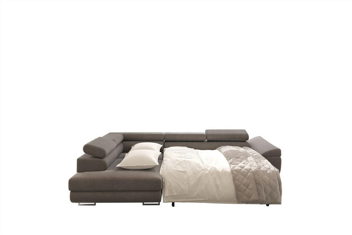 ECKSOFA Carmelo In Nova - Grau, Holzwerkstoff/Textil (275/202cm) - Fun Möbel