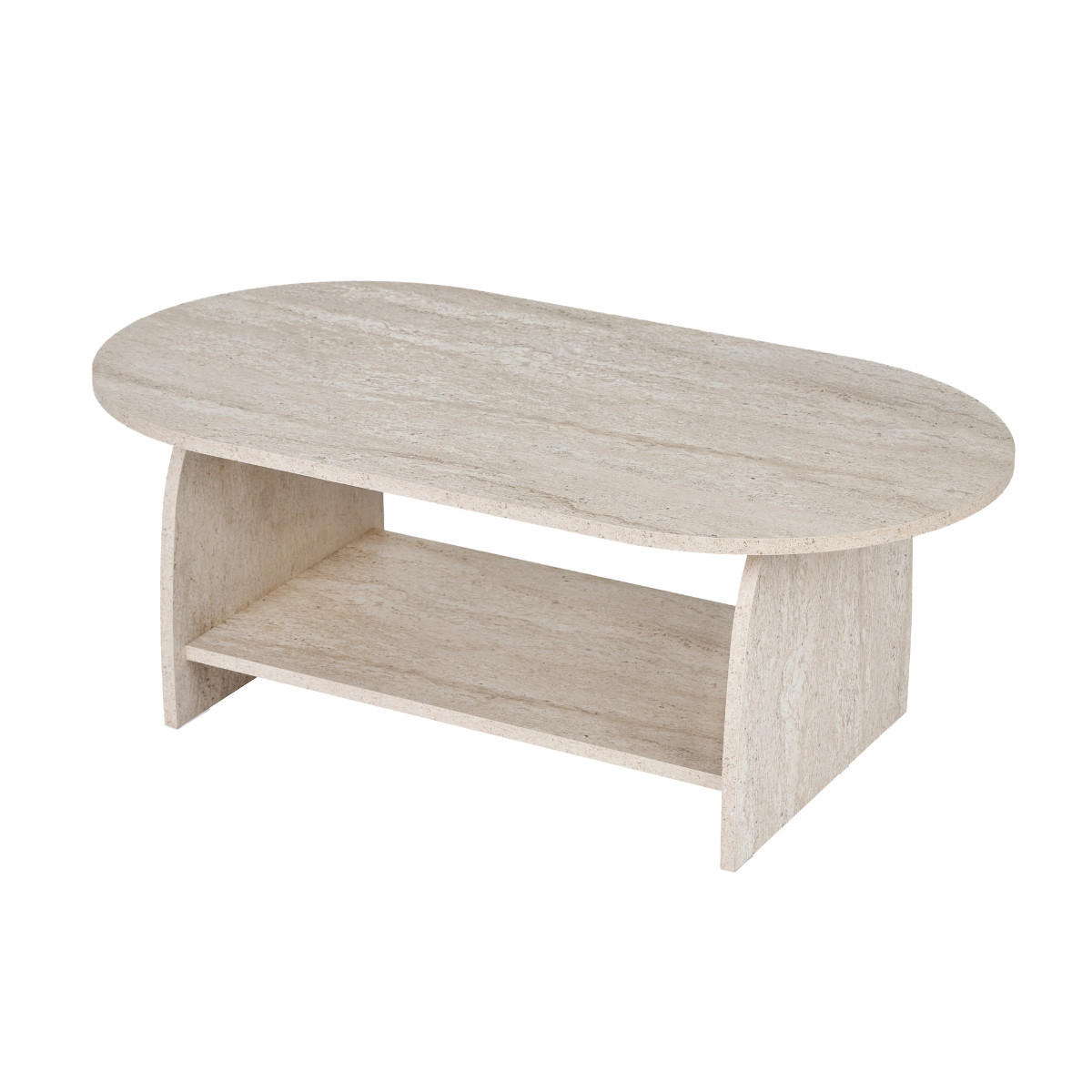 BEISTELLTISCH mit zwei Ablageflächen 60/40/110 cm - Beige, Holzwerkstoff (110/60/40cm) - Calicosy