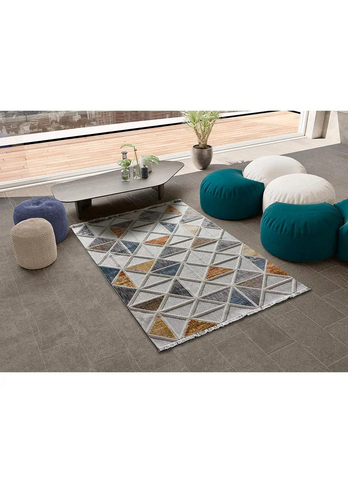 WEBTEPPICH Mehrfarbig Broadway 136/200 cm - Multicolor/Grau, Naturmaterialien/Textil (136/200cm) - Atticgo