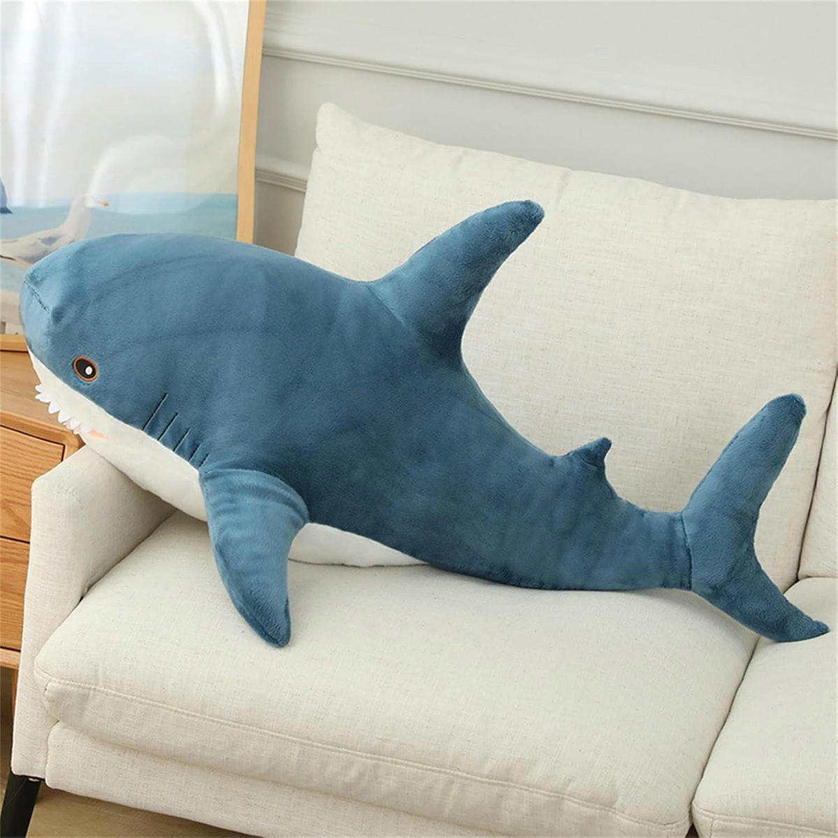 PLÜSCHTIER Wal Hai 95 cm - Blau, Textil (30/95cm)