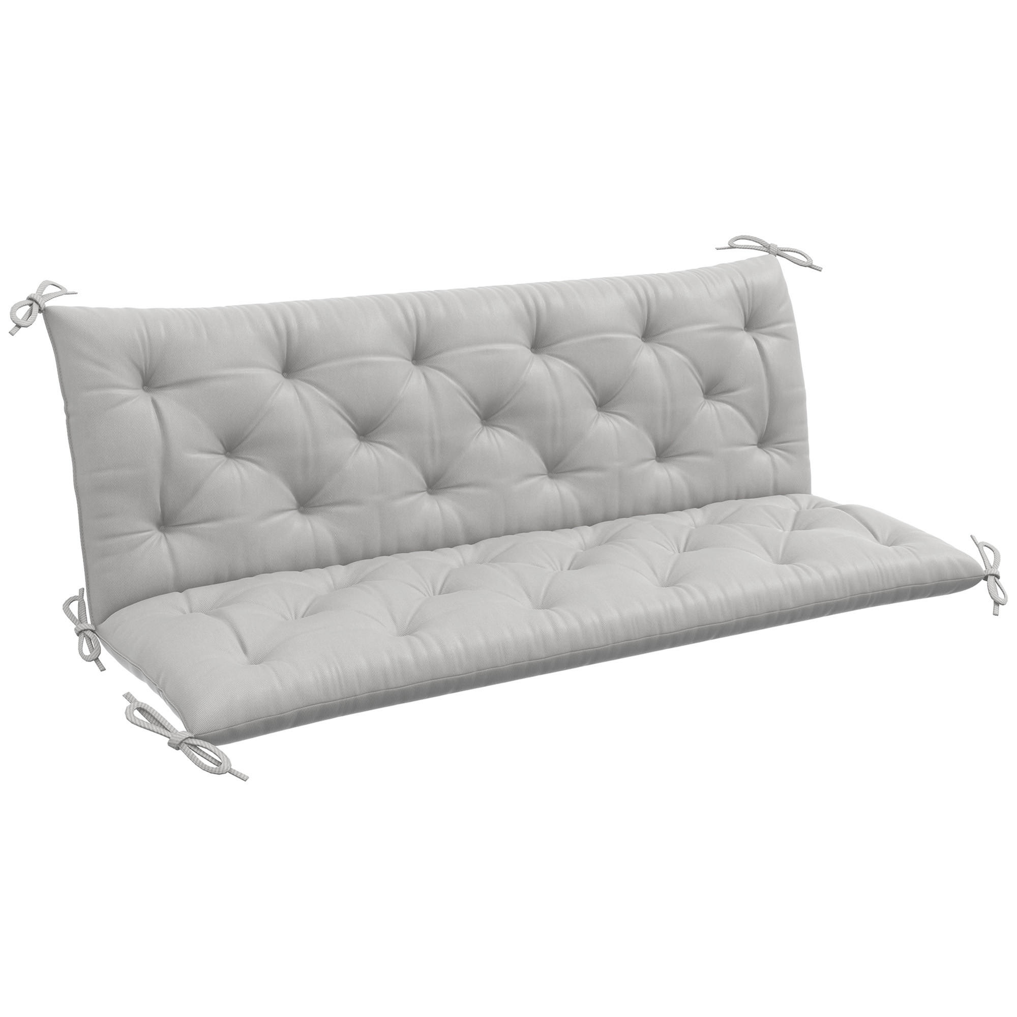 BANKAUFLAGE 3 Sitzer 150x 98 x 8 cm - Hellgrau, Kunststoff (98/8/150cm) - Outsunny