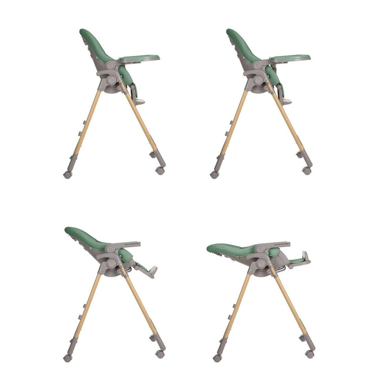 HOCHSTUHL Olive grün mit Bremse klappbar höhenverstellbar Gurt - Grün, Kunststoff (55/110/75cm) - Kikka boo