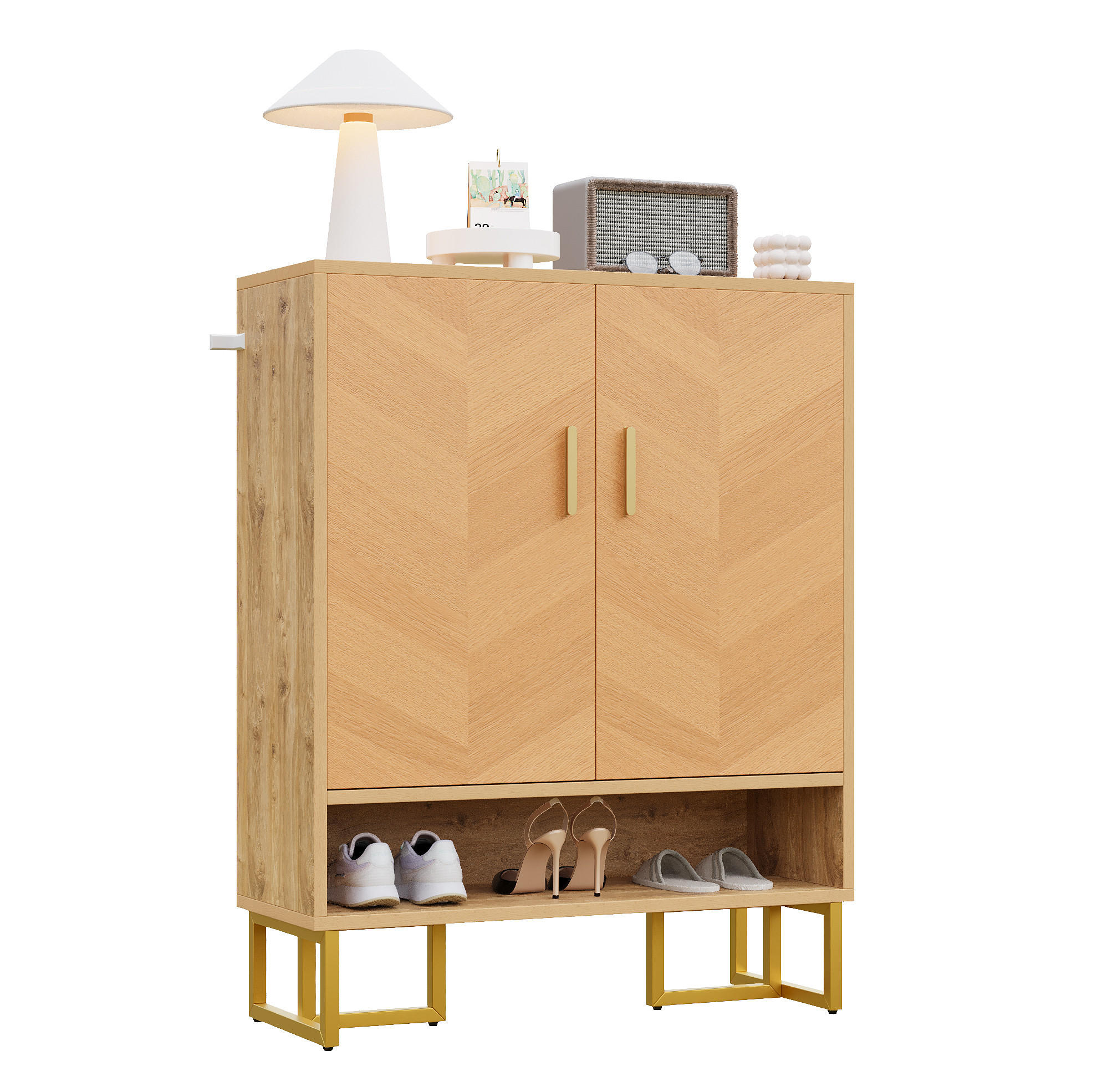 SCHUHSCHRANK 80/38/100 cm natur aus MDF mit Soft-Close - Naturfarben, Holzwerkstoff (80/100/38cm) - OKWISH