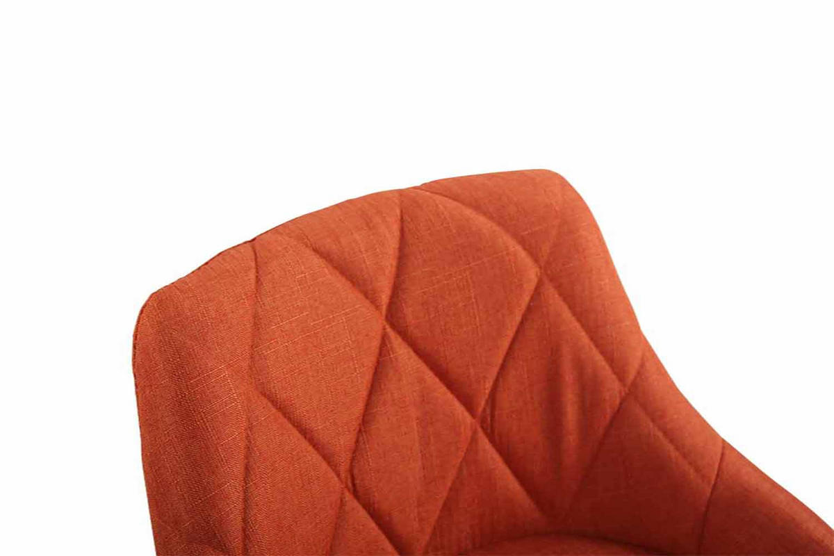 BARHOCKER 2er Set Falon Stoff Orange Silber - Orange, Textil (46/83/49cm) - DELUKE