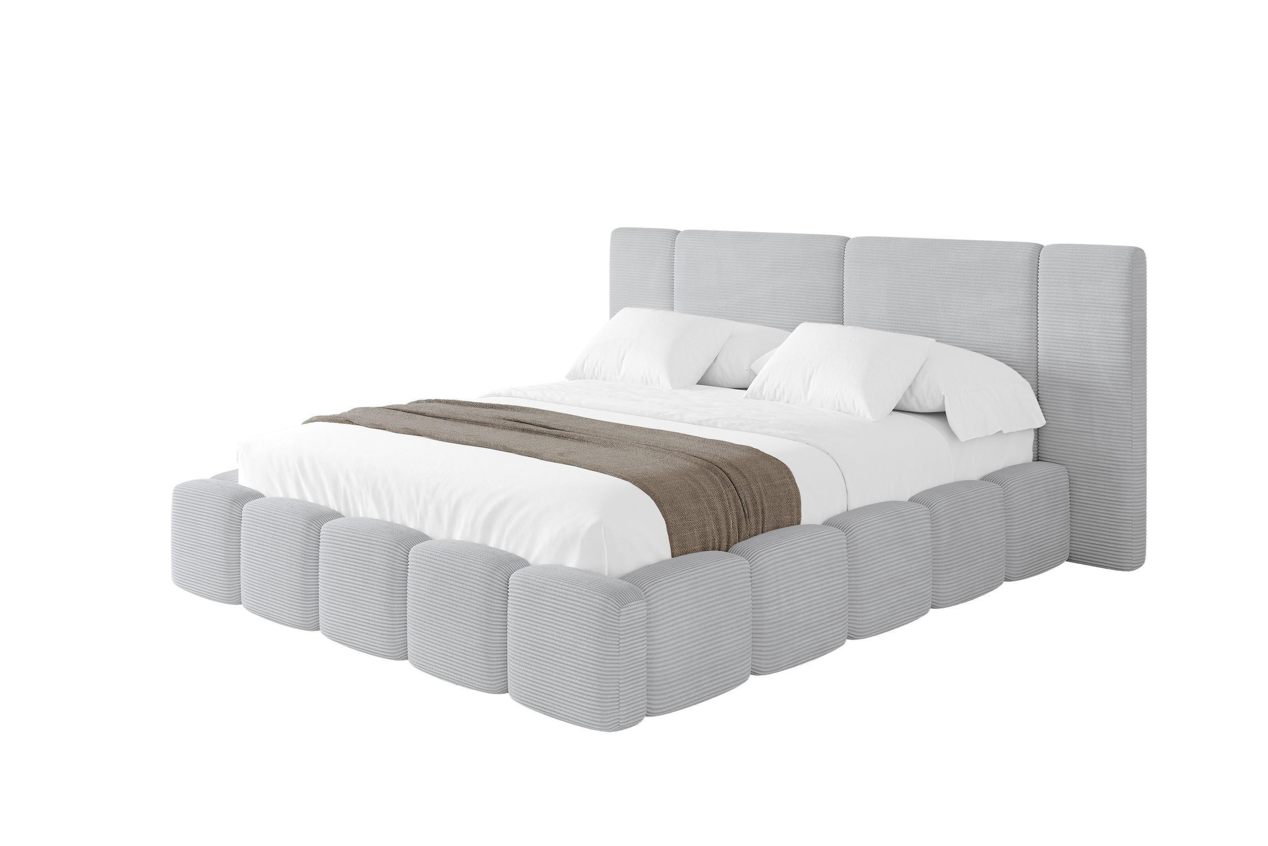 POLSTERBETT mit Bettkasten und Lattenrost, Bett mit Matratze H3/H4 - NILO 140x200 Grau - Anthrazit, Holzwerkstoff/Textil (140/200cm) - ALTDECOR