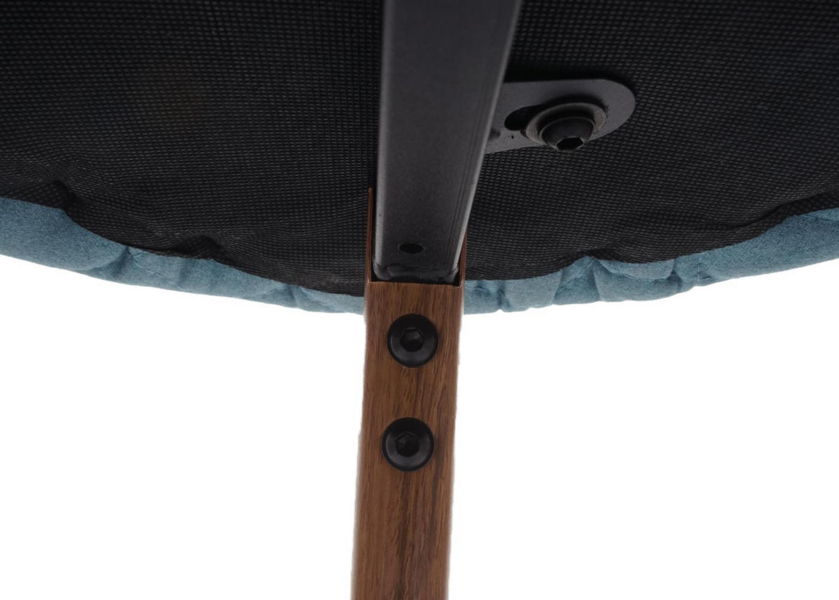 BARHOCKER 2er-Set Sitzhöhe 74cm Metall Holzoptik Stoff/Textil türkis Küchenhocker mit Lehne - Türkis, Textil (53/100/50cm) - PROREGAL