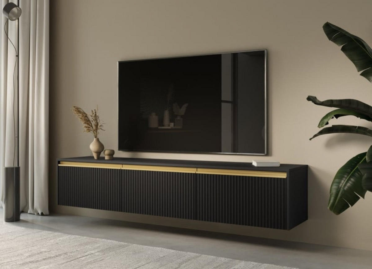 TV-LOWBOARD Schwarz ROY Modern - Schwarz, Holzwerkstoff (181.5/42/39cm) - Sepro Meble