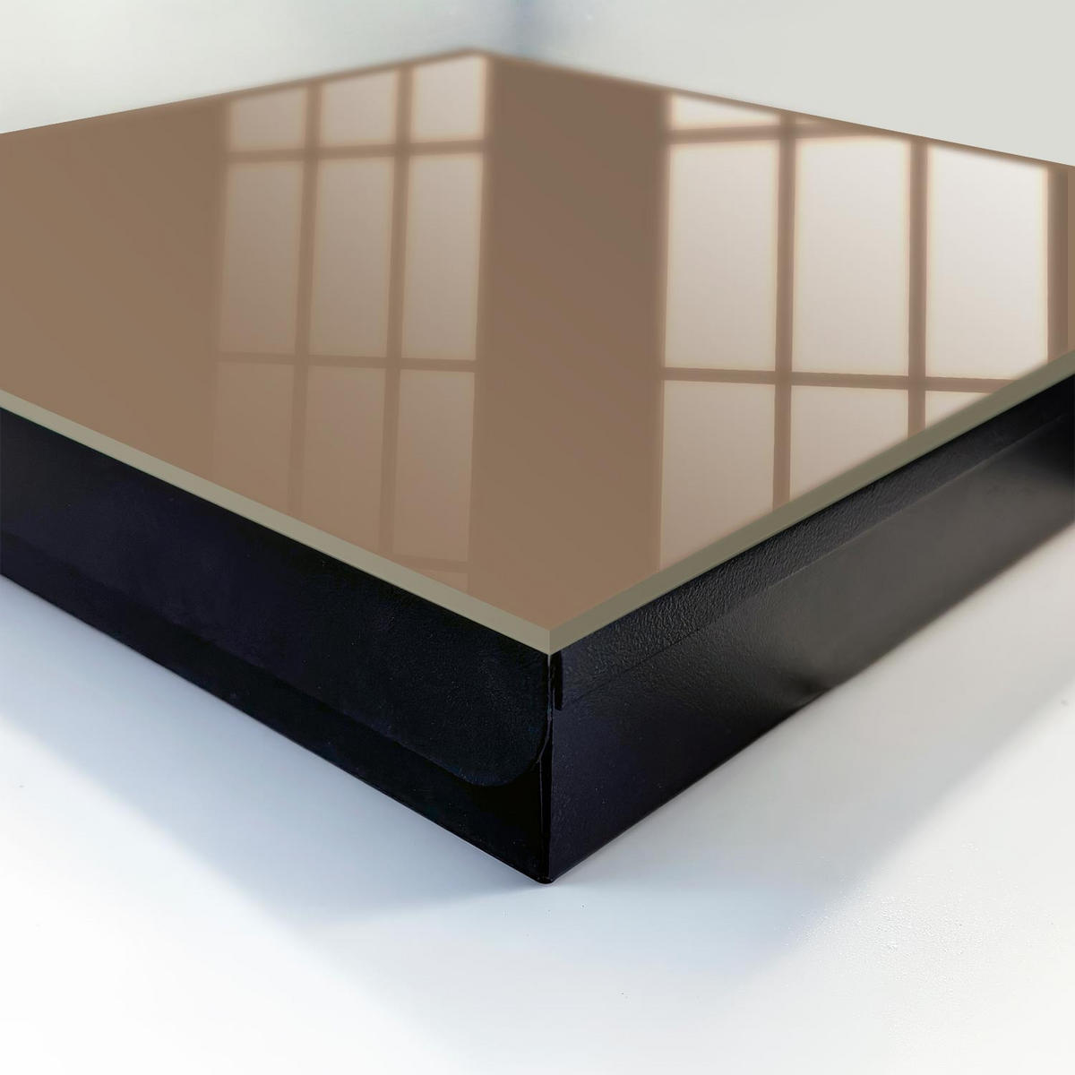 SCHLÜSSELBOX Schwarz 30x30 cm- Türöffnung nach rechts - Hellbraun - Braun, Metall (30/30/5cm) - TULUP