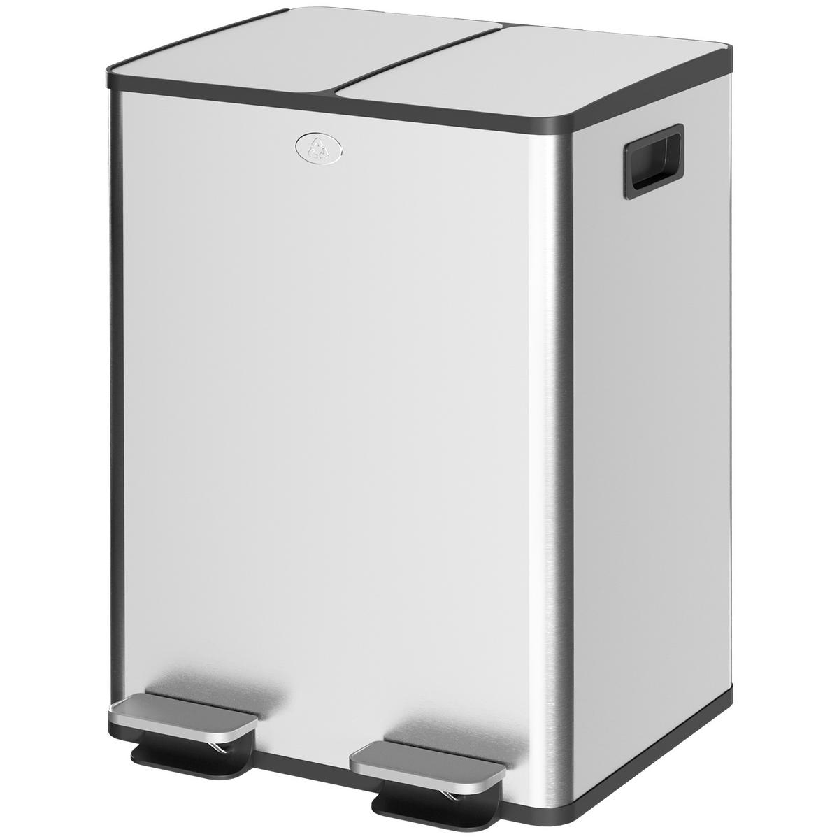 ABFALLEIMER Silberfarben 1 Stück - Silberfarben, Metall (36.6/56.7/41.7cm) - GiPP