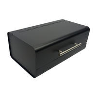 BROTKASTEN Metall Schwarz mit Griff 36x20,5x14,5 cm - Silberfarben/Schwarz, Metall (36/14.5/20.5cm) - Begryf