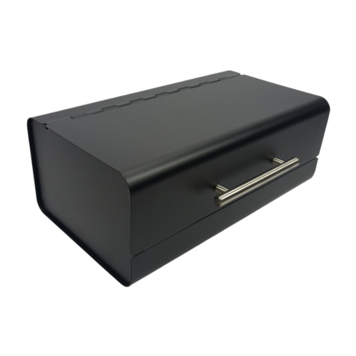 BROTKASTEN Metall Schwarz mit Griff 36x20,5x14,5 cm - Silberfarben/Schwarz, Metall (36/14.5/20.5cm) - Begryf