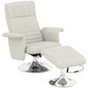 MASSAGESESSEL mit Fußhocker, elektrischer Relaxsessel mit Liegefunktion Creme - Silberfarben/Creme, Textil/Metall (95/88/78cm) - HOMCOM