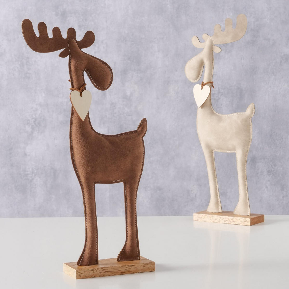 RENTIERFIGUR Booner 17/5/34 cm - Weiß, Holzwerkstoff (5/34/17cm) - Boltze Home