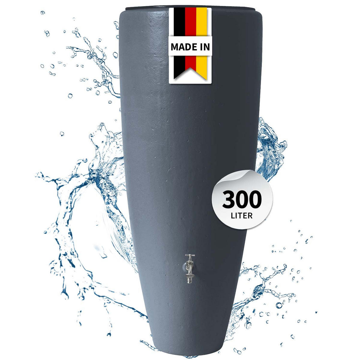 2IN1 Regentonne 300 L, graphite grey inkl. Pflanzschale - Grau, Kunststoff (62/145/62cm) - GARANTIA