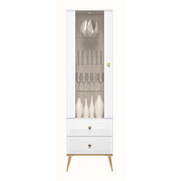 VITRINE Darrby Weiß - Goldfarben/Weiß, Holzwerkstoff/Metall (55/190/40cm) - Selsey