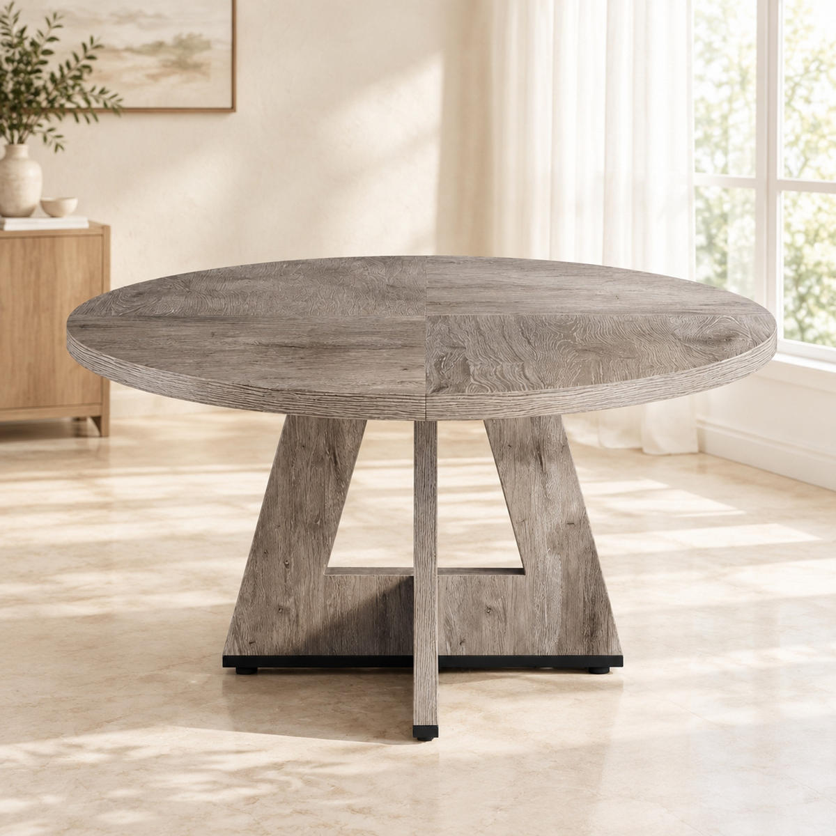 ESSTISCH Rund 120 cm Grau für bis zu 4 Personen - Grau, Holzwerkstoff (120/120/75cm) - MIVRAY