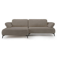 ECKSOFA Avolla Dunkelbeige links - Schwarz/Cappuccino, Textil/Metall (284/186cm) - Selsey