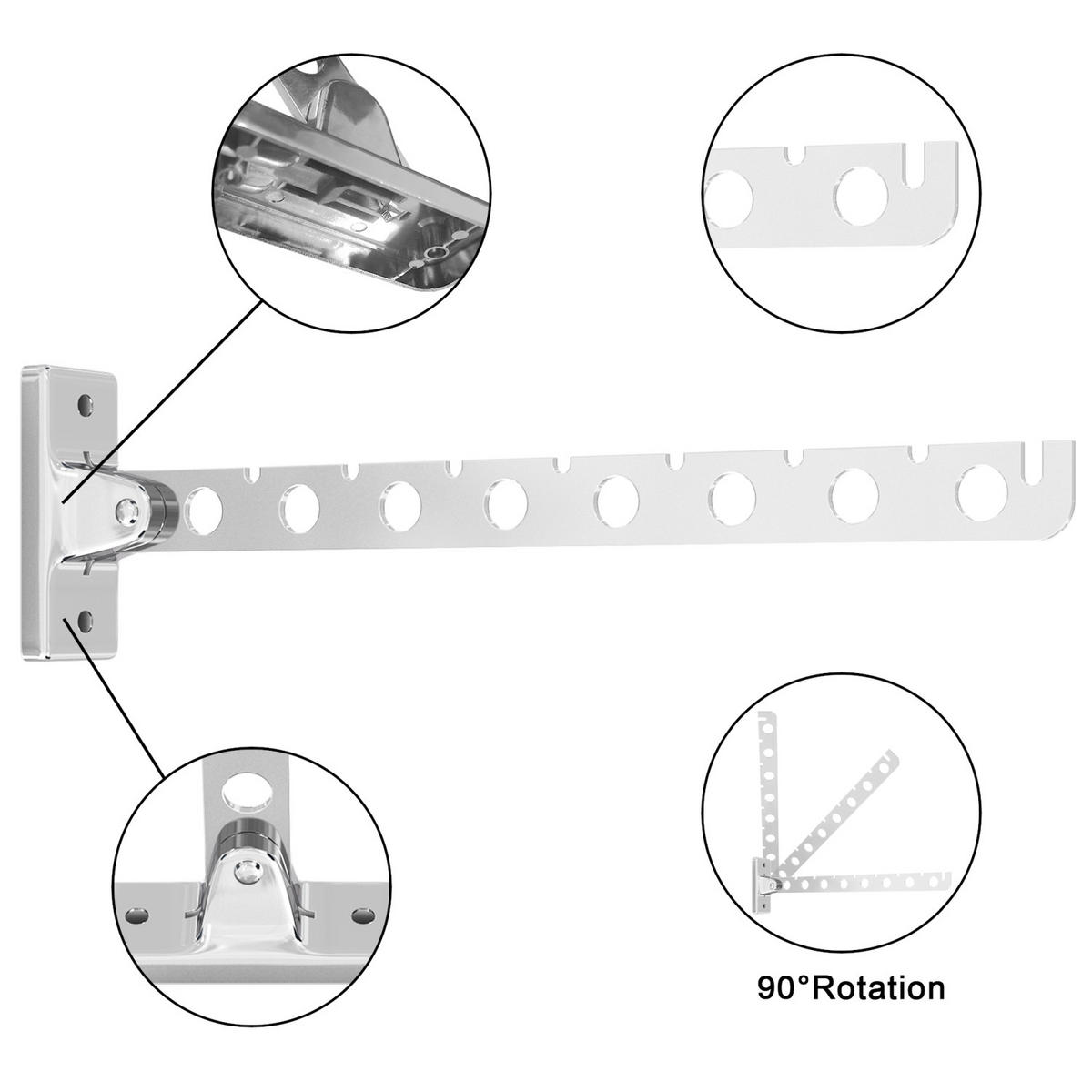 KLEIDERSTANGE Garderobenhaken 30cm Länge - Silberfarben, Metall (31cm) - Intirilife
