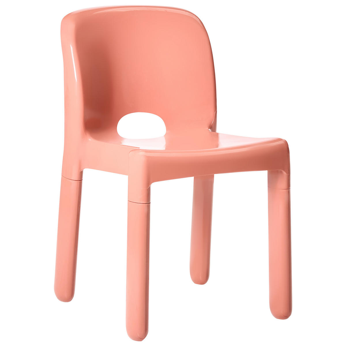 GARTENSTUHL 4er-Set Korallenrot Betim - Rot, Kunststoff (43/76/49cm) - Beliani